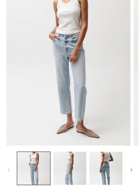 pistola Light Wash High-Rise Cropped Straight Jeans